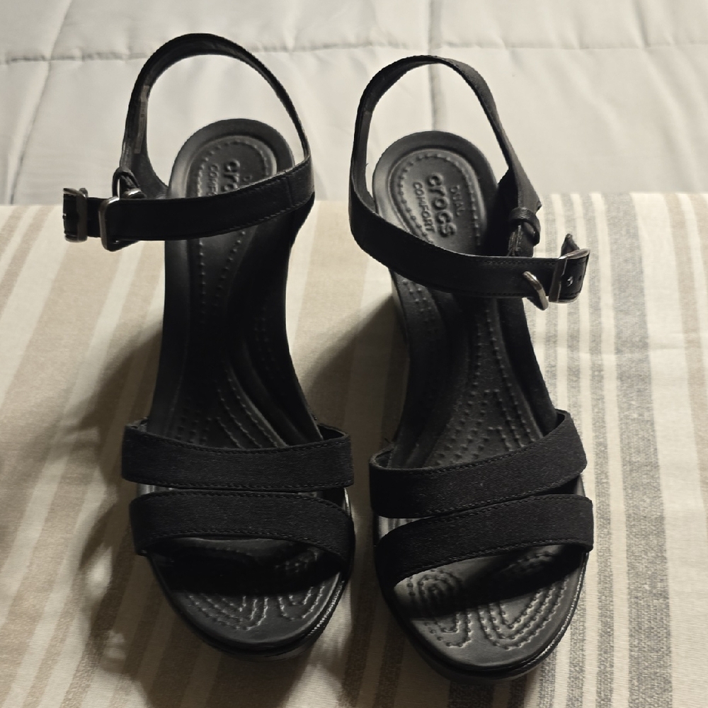 CROCS Women's Black Heeled Sandals